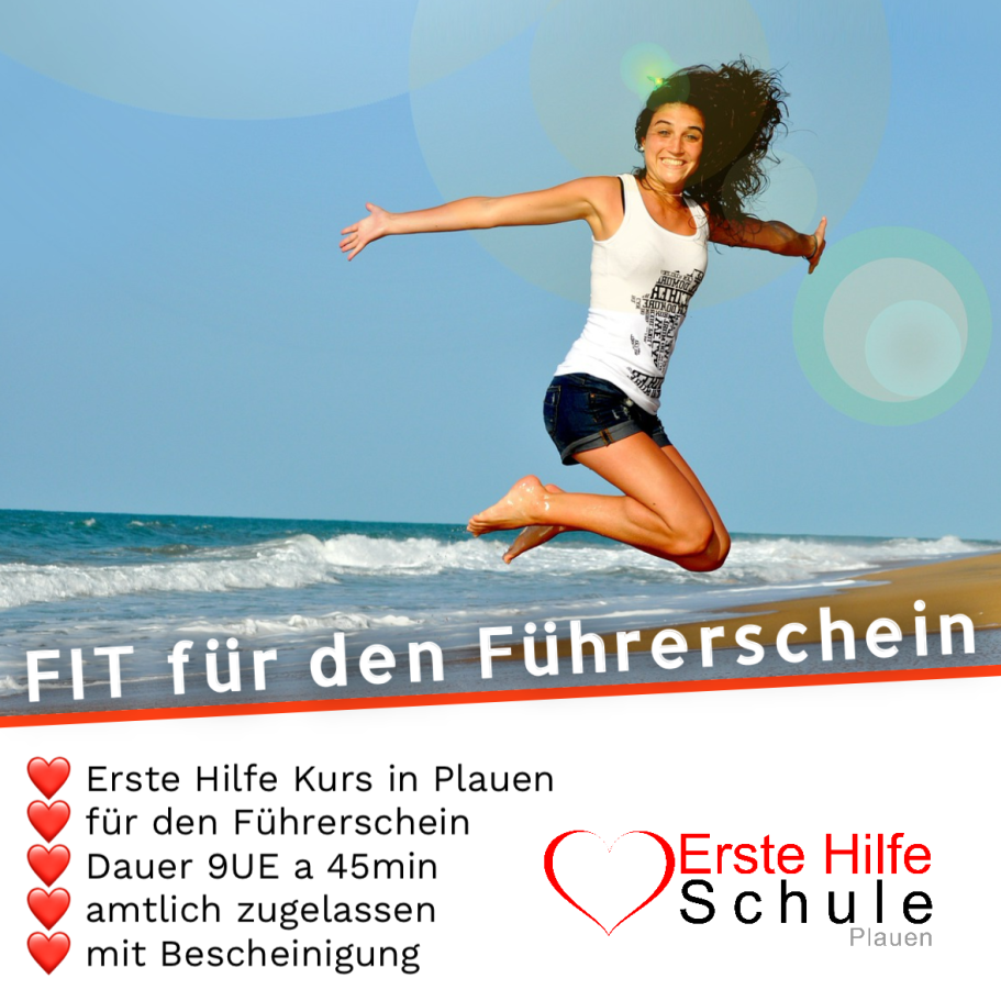 Erste Hilfe Kurs Plauen Fahrschule Führerschein Notfall Ersthelfer Vogtland Erste Hilfe Schule Plauen #rettenfetzt 2 Erste Hilfe Situation am Abend mit Verweis auf Abendkurse.